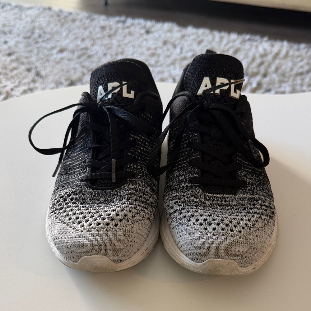 APL Black and White Knit Running Shoes
